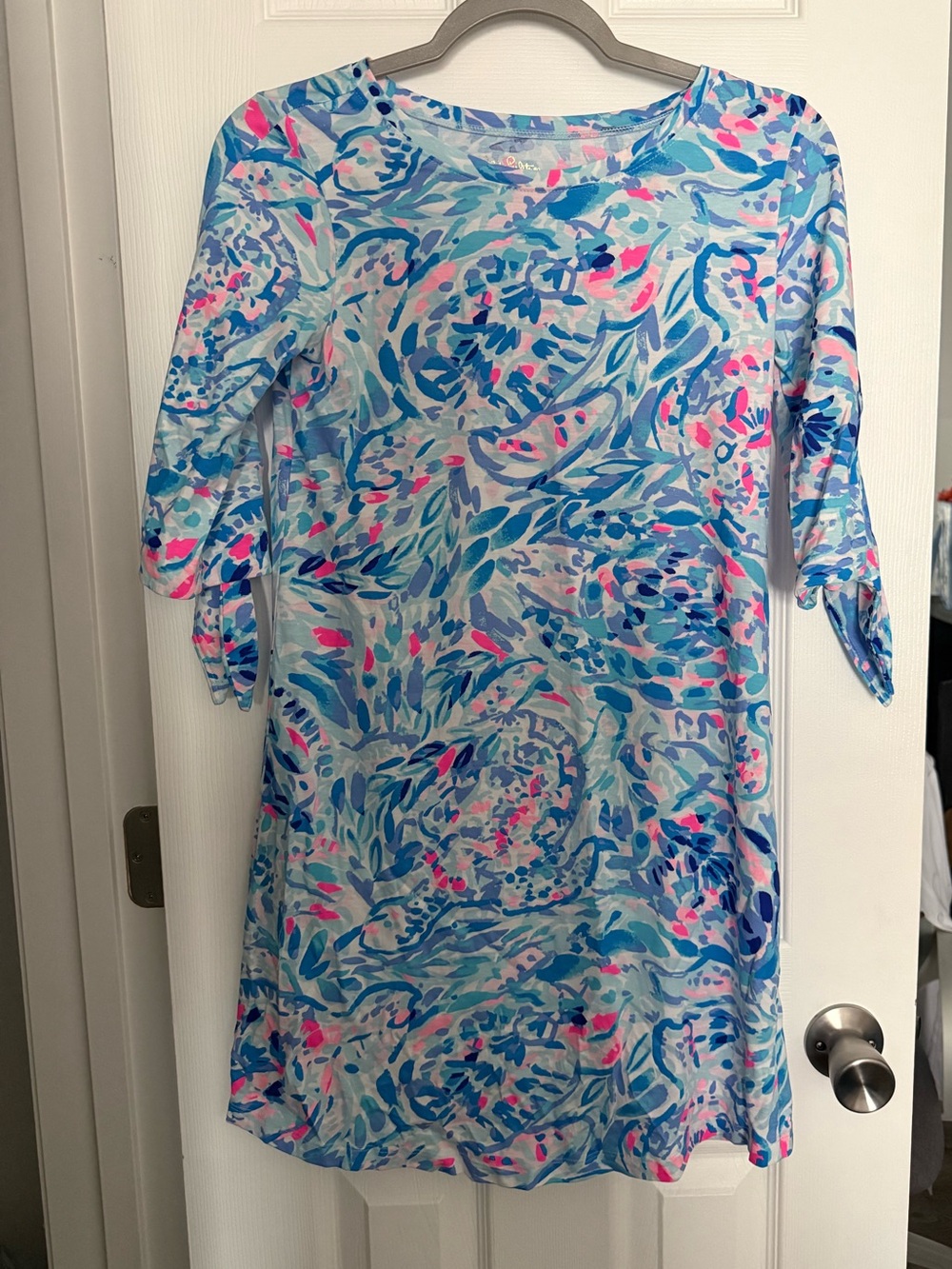Lilly Pulitzer Blue & Pink Printed Preston Dress